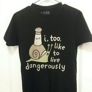 Snail shirt. Cute saying size small black shirt